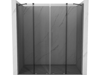 MEXEN/S - Velar Duo posuvné sprchové dveře 180 cm, grafit, grafit metal 871-180-000-42-95
