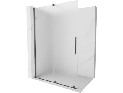 MEXEN/S - Velar Sprchová zástěna posuvná Walk-in 150 x 200 cm, dekor 8 mm, grafit kartáčovaná 871-150-000-33-66