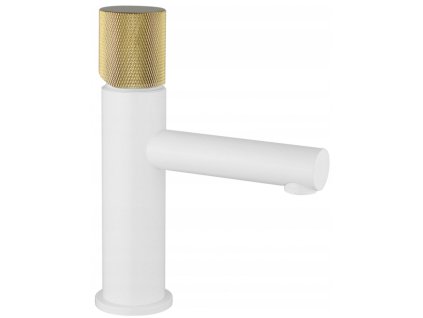 MEXEN/S - Elba One umyvadlová baterie, bílá/zlatá 74101-25