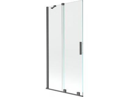 MEXEN/S - Velar Dvoukřídlá posuvná vanová zástěna 90 x 150 cm, transparent, grafit kartáčovaná 896-090-000-01-66