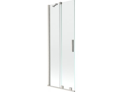 MEXEN/S - Velar dvoukřídlá posuvná vanová zástěna 75 x 150 cm, transparent, nikl kartáčovaný 896-075-000-01-97