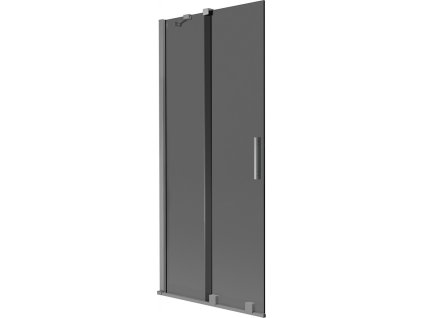 MEXEN/S - Velar dvoukřídlá posuvná vanová zástěna 80 x 150 cm, grafit, grafit metal 896-080-000-41-95