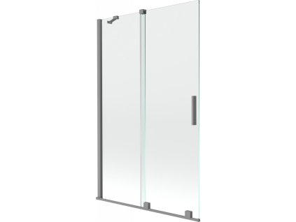 MEXEN/S - Velar dvoukřídlá posuvná vanová zástěna 110 x 150 cm, transparent, grafit metal 896-110-000-01-95