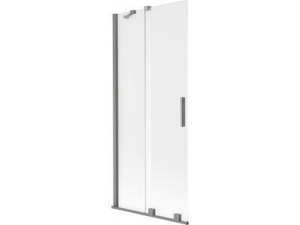 MEXEN/S - Velar dvoukřídlá posuvná vanová zástěna 85 x 150 cm, dekor, grafit metal 896-085-000-31-95