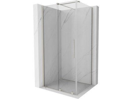 MEXEN/S - Velar sprchový kout, posuvné dveře 110 x 85 cm, transparent, nikl kartáčovaná 871-110-085-01-97