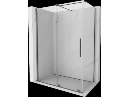 MEXEN/S - Velar sprchový kout, posuvné dveře 150 x 70 cm, transparent, grafit metal 871-150-070-01-95