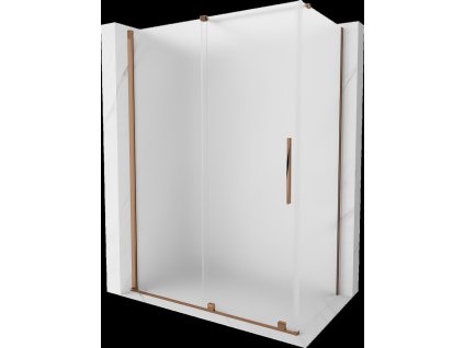 MEXEN/S - Velar sprchový kout, posuvné dveře 150 x 70 cm, dekor, růžové zlato 871-150-070-31-60