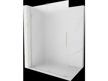 MEXEN/S - Velar Sprchová zástěna posuvná Walk-in 150 x 200 cm, dekor 8 mm, nikl kartáčovaná 871-150-000-33-97