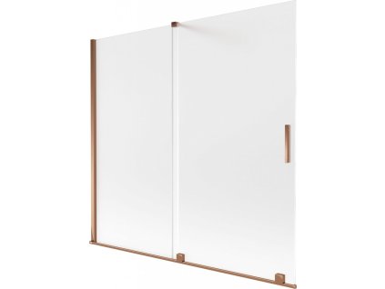 MEXEN/S - Velar dvoukřídlá posuvná vanová zástěna 170 x 150 cm, dekor, růžové zlato 896-170-000-31-60