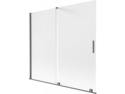 MEXEN/S - Velar dvoukřídlá posuvná vanová zástěna 170 x 150 cm, dekor, grafit metal 896-170-000-31-95