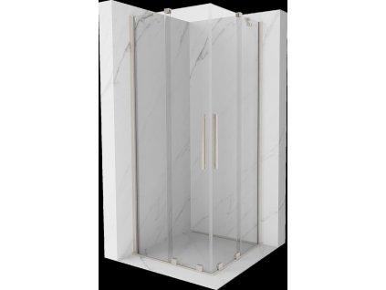 MEXEN/S - Velar Duo sprchový kout, posuvné dveře 100 x 100 cm, transparent, nikl kartáčovaný 871-100-100-02-97