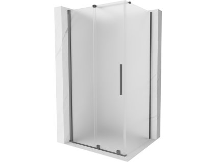 MEXEN/S - Velar sprchový kout, posuvné dveře 110 x 120 cm, dekor, grafit metal 871-110-120-31-95