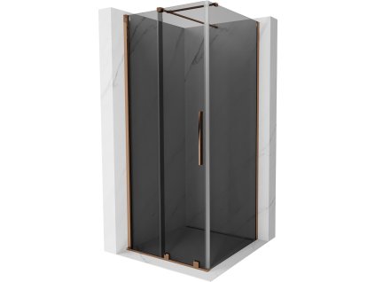 MEXEN/S - Velar sprchový kout, posuvné dveře 120 x 120 cm, grafit, růžové zlato - 871-120-0120-41-60 871-120-120-41-60