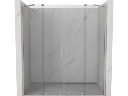 MEXEN/S - Velar Duo posuvné sprchové dveře 170 cm, transparent, nikl kartáčovaný 871-170-000-02-97