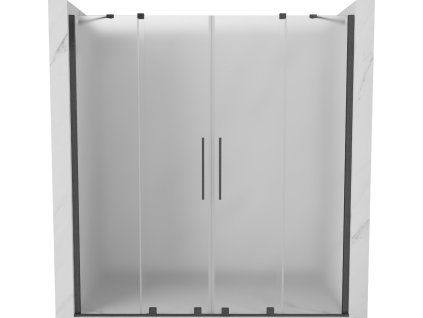 MEXEN/S - Velar Duo posuvné sprchové dveře 180 cm, dekor, grafit kartáčovaná 871-180-000-32-66
