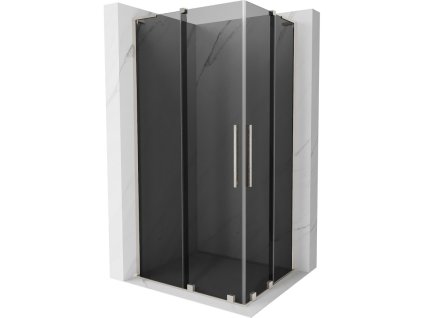 MEXEN/S - Velar L Duo sprchový kout, posuvné dveře 100 x 90 cm, grafit, nikl kartáčovaná 871-100-090-02-43-97