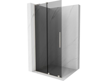MEXEN/S - Velar L Sprchová zástěna posuvná Walk-in 100 x 200 cm, grafit 8 mm, nikl kartáčovaný 871-100-003-43-97