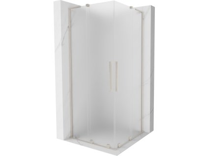 MEXEN/S - Velar L Duo sprchový kout, posuvné dveře 100 x 100 cm, dekor, nikl kartáčovaný 871-100-100-02-33-97