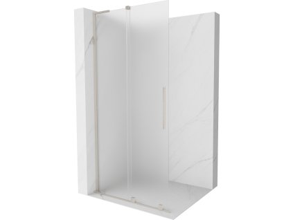MEXEN/S - Velar L Sprchová zástěna posuvná Walk-in 110 x 200 cm, dekor 8 mm, nikl kartáčovaný 871-110-003-33-97