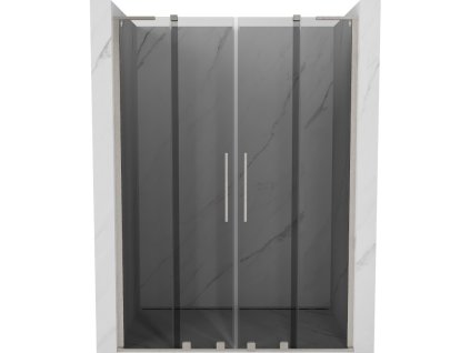 MEXEN/S - Velar L Duo posuvné sprchové dveře 140 cm, grafit, nikl kartáčovaný 871-140-003-42-97