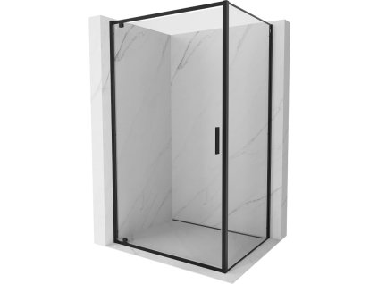 MEXEN/S - Exo sprchový kout dveře křídlové 70 x 75 cm, transparent, černá 8181-070-075-70-00