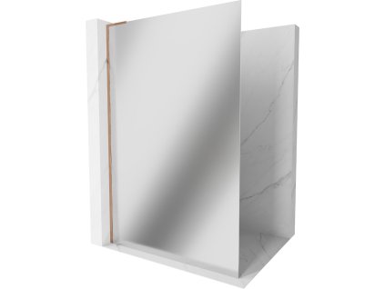 MEXEN/S - Kioto L Sprchová zástěna WALK-IN 90 x 200, zrcadlové, růžové zlato 800-090-103-60-50