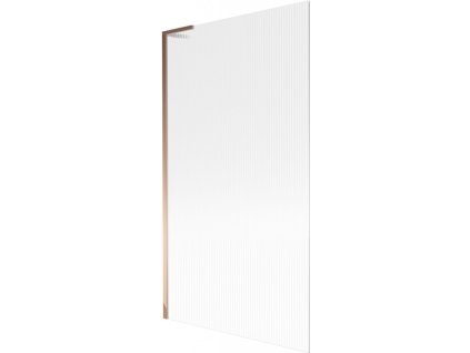 MEXEN/S - Next L vanová zástěna FIX 100 x 150 cm, proužky, růžové zlato 895-100-000-03-09-60