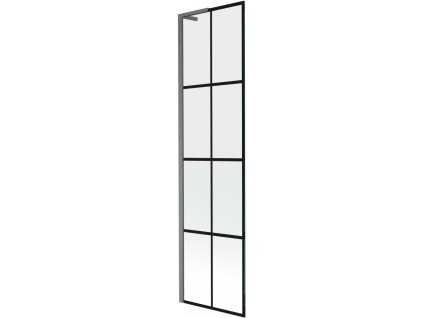 MEXEN/S - Next L vanová zástěna FIX 50 x 150 cm, černá vzor, grafit kartáčovaná 895-050-000-03-77-66
