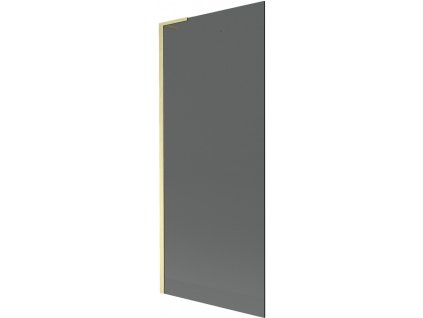MEXEN/S - Next L vanová zástěna FIX 80 x 150 cm, grafit, zlatá kartáčovaná 895-080-000-03-40-55