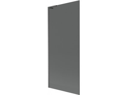 MEXEN/S - Next L vanová zástěna FIX 80 x 150 cm, grafit, grafit kartáčovaná 895-080-000-03-40-66