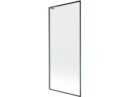 MEXEN/S - Next L vanová zástěna FIX 80 x 150 cm, černá vzor, grafit kartáčovaná 895-080-000-03-70-66