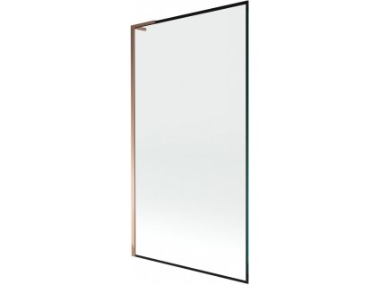 MEXEN/S - Next L vanová zástěna FIX 100 x 150 cm, černá vzor, růžové zlato 895-100-000-03-70-60