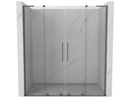 MEXEN/S - Velar L Duo posuvné sprchové dveře 170 cm, transparent, grafit metal 871-170-003-02-95