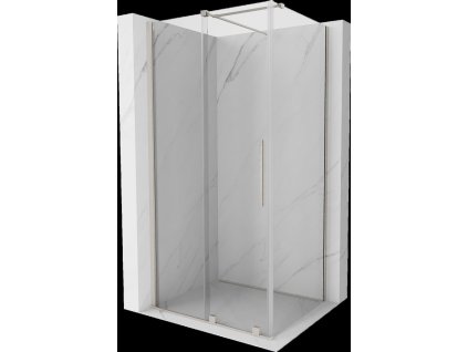 MEXEN/S - Velar sprchový kout, posuvné dveře 90 x 70 cm, transparent, nikl kartáčovaná 871-090-070-01-97