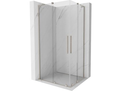 MEXEN/S - Velar L Duo sprchový kout, posuvné dveře 100 x 90 cm, transparent, nikl kartáčovaná 871-100-090-02-03-97