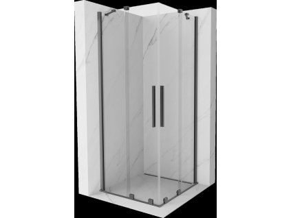 MEXEN/S - Velar Duo sprchový kout, posuvné dveře 90 x 90 cm, transparent, grafit metal 871-090-090-02-95