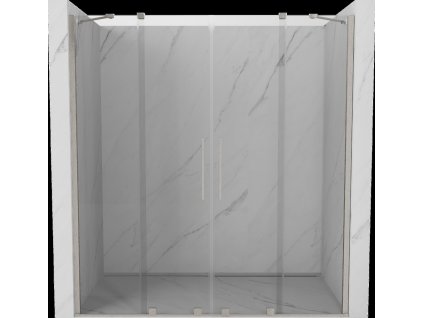 MEXEN/S - Velar Duo posuvné sprchové dveře 180 cm, transparent, nikl kartáčovaný 871-180-000-02-97