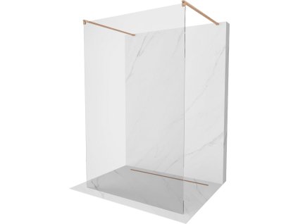 MEXEN/S - Kioto samostatně stojící sprchová zástěna 100 x 200, transparent 8 mm, měď kartáčovaná 800-100-002-65-00