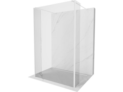 MEXEN/S - Kioto Sprchová zástěna WALK-IN volněstojící 110 x 30 x 30 cm, transparent, bílá 800-110-030-222-20-00-030
