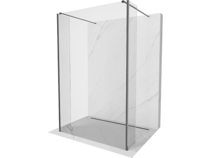 MEXEN/S - Kioto Sprchová zástěna WALK-IN volněstojící 115 x 30 x 30 cm, transparent, grafit kartáčovaná 800-115-030-222-66-00-030