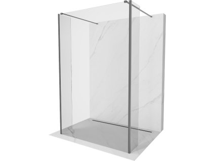 MEXEN/S - Kioto Sprchová zástěna WALK-IN volněstojící 115 x 30 x 30 cm, transparent, grafit metal 800-115-030-222-95-00-030
