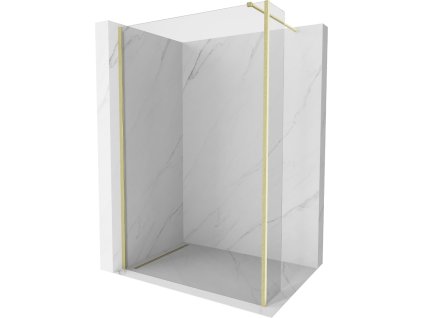 MEXEN/S - Kioto Sprchová zástěna WALK-IN 90 x 30 cm, transparent, zlatá kartáčovaná 800-090-212-55-00-030