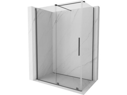 MEXEN/S - Velar sprchový kout, posuvné dveře 140 x 85 cm, transparent, grafit metal 871-140-085-01-95