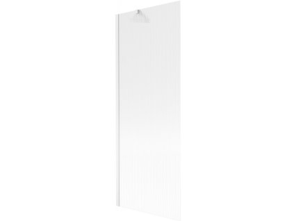 MEXEN/S - Next vanová zástěna FIX 70 x 150 cm, proužky, bílá 895-070-000-00-09-20