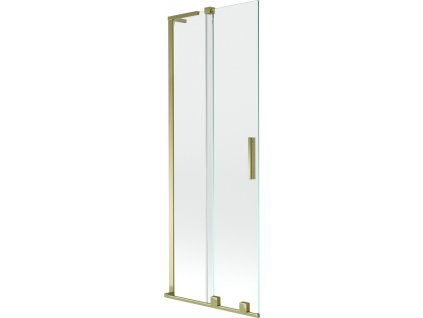MEXEN/S - Velar L dvoukřídlá posuvná vanová zástěna 75 x 150 cm, transparent, zlatá 896-075-003-01-50