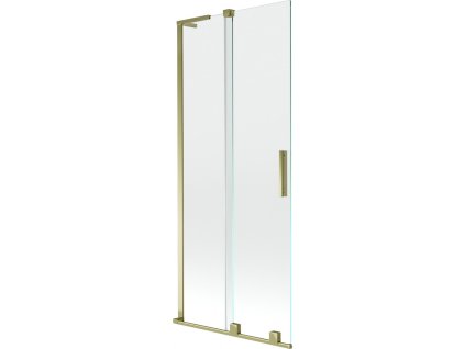 MEXEN/S - Velar L dvoukřídlá posuvná vanová zástěna 80 x 150 cm, transparent, zlatá 896-080-003-01-50