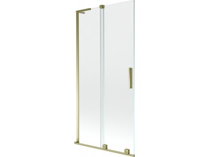 MEXEN/S - Velar L dvoukřídlá posuvná vanová zástěna 90 x 150 cm, transparent, zlatá 896-090-003-01-50