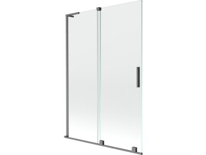 MEXEN/S - Velar L dvoukřídlá posuvná vanová zástěna 120 x 150 cm, transparent, grafit kartáčovaná 896-120-003-01-66