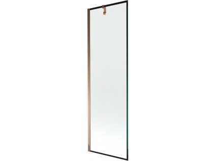 MEXEN/S - Next vanová zástěna FIX 60 x 150 cm, černá dekor, růžové zlato 895-060-000-00-70-60