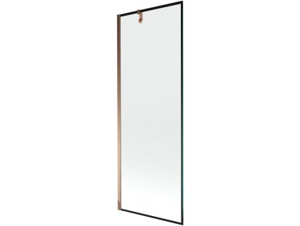 MEXEN/S - Next vanová zástěna FIX 70 x 150 cm, černá dekor, růžové zlato 895-070-000-00-70-60